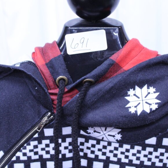 Festive Black and White Women's Hoodie - Picture 2 of 12